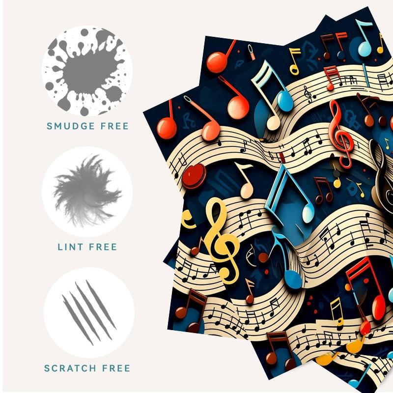 1/3/6/14pcs Musical Notes Design Microfiber Cleaning Cloth, Single - Sided, Multi - Purpose for Camera Lenses & Eyeglasses, Multiple Specs, High - Quality for Effective Cleaning, Ideal for Home & Photography, Durable & Practical