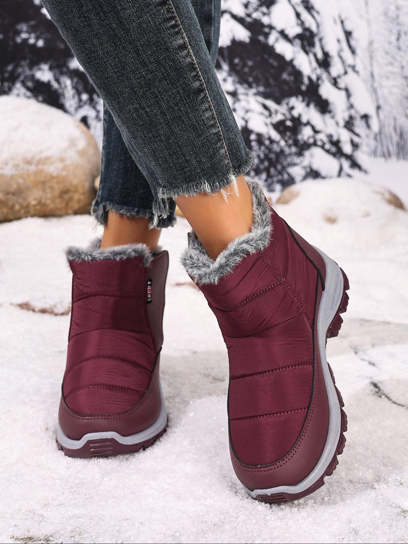 Women's Non-Slip Winter Snow Boots, Stylish Thick Plush Lining, Durable PVC Sole, All-Season Grip Design, Comfortable & Warm Outdoor Footwear