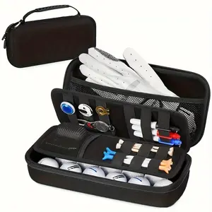 1pc Versatile Golf Glove Organizer with Removable Shaper & 2 Compartments - Perfect for Balls, Tees, Divot Tools Nylon Bag, Golf Gifts for Men, Bag Only, Not Included Accessories
