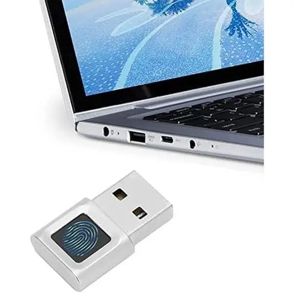 USB Fingerprint Reader, Portable  Key Biometric Fingerprint Scanner for 10 11 32/64 Bits, 360 Degrees   Matching