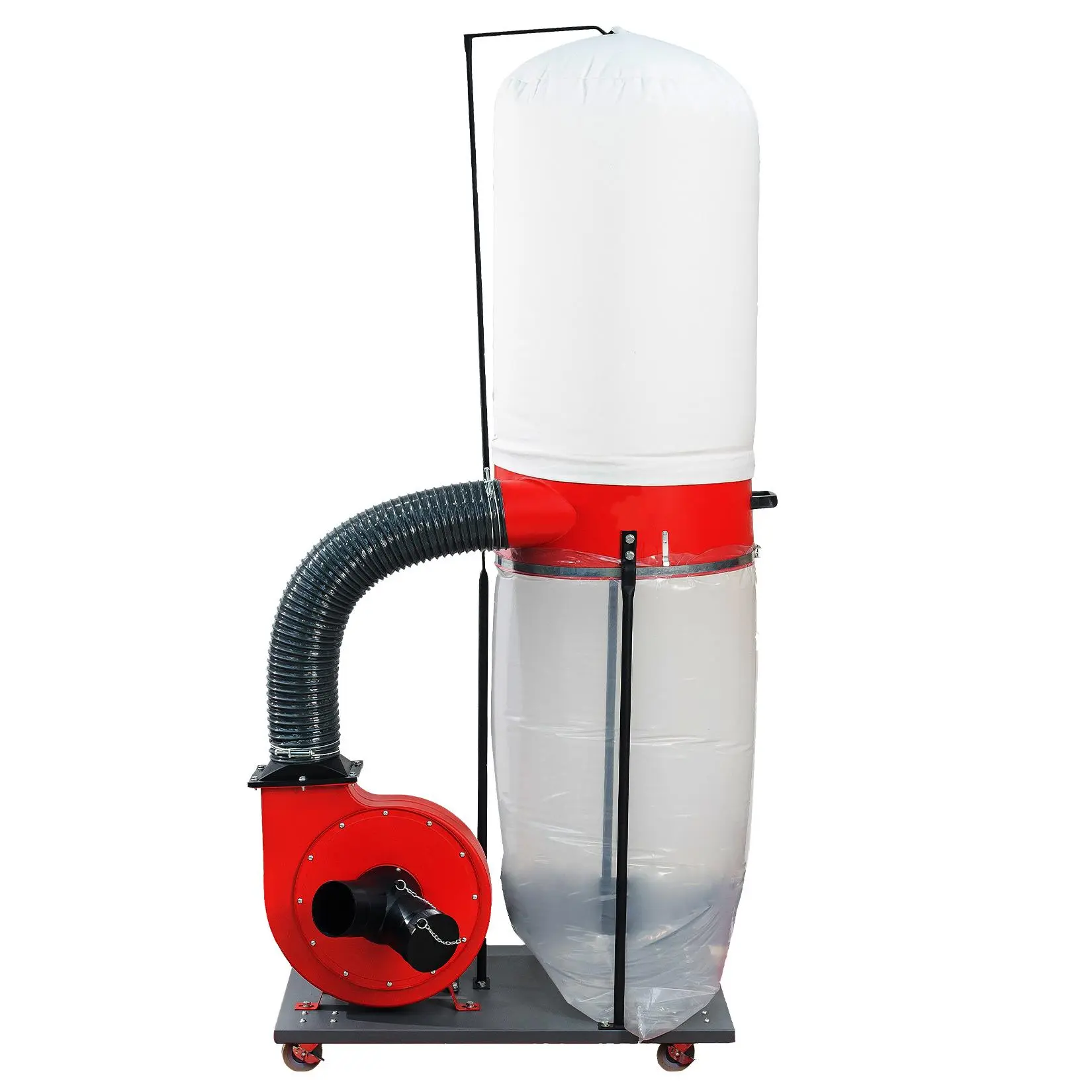 High Power Vacuum Woodworking Particle Collector - Mobile Base, Large Capacity Bag, Vertical Stand for Workshop Dust Removal