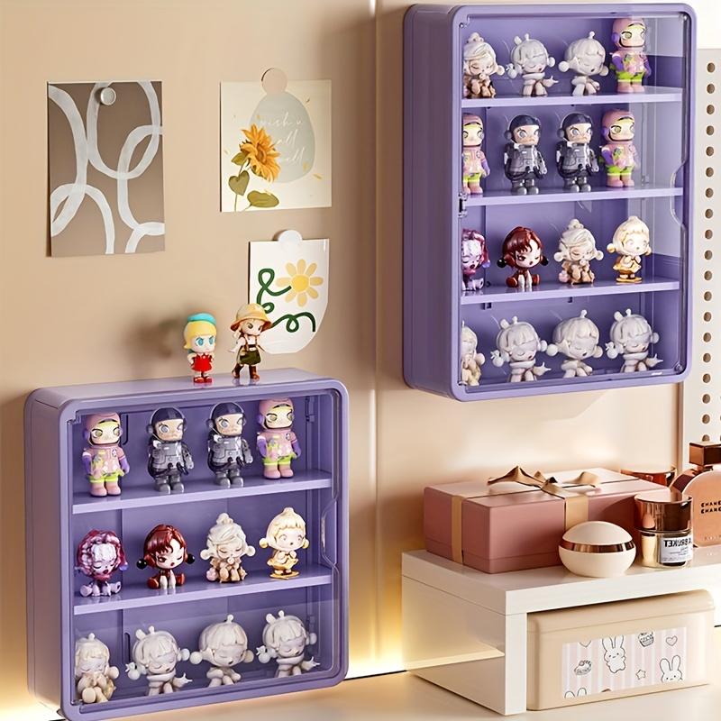 Wall-Mounted Transparent Panel Storage Box, Multi-Compartment Display Rack, Dustproof Plastic Layers, Space-Saving Design, Durable Material