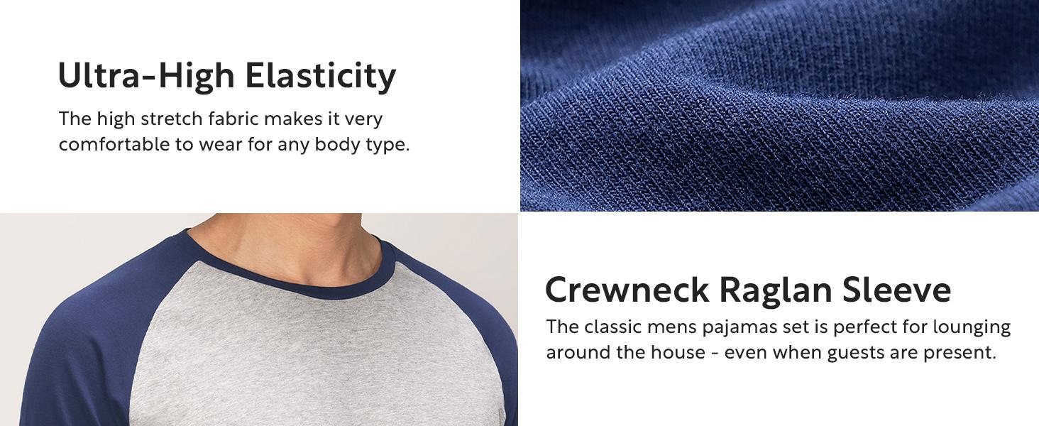 DAVID ARCHY Mens Pajamas Set - Soft Pajama Set for Men 2 Piece Long Sleeve Pajamas for Men Cotton Mens Pjs Sets with Pockets Pants Top FathersDayGift Loungewear Crewneck DAVID ARCHY Mens Pajamas Set - Soft Pajama Set for Men 2 Piece Long Sleeve Pajamas for Men Cotton Mens Pjs Sets with Pockets Pants Top FathersDayGift Loungewear Crewneck