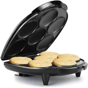 Housewares Non-Stick 6-Section Multi-Food Maker - Arepas, Mini Pancakes, Corncakes and More - Black,12 Inch