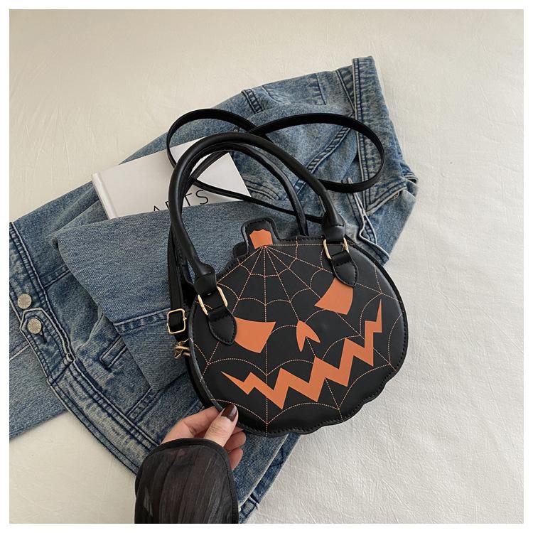 2026 New Jack-O'-Lantern Pumpkin Shape Handbag for Women, Contrast Color Simple Design, Shoulder Carry Crossbody Bag (Women's Handbags Category)