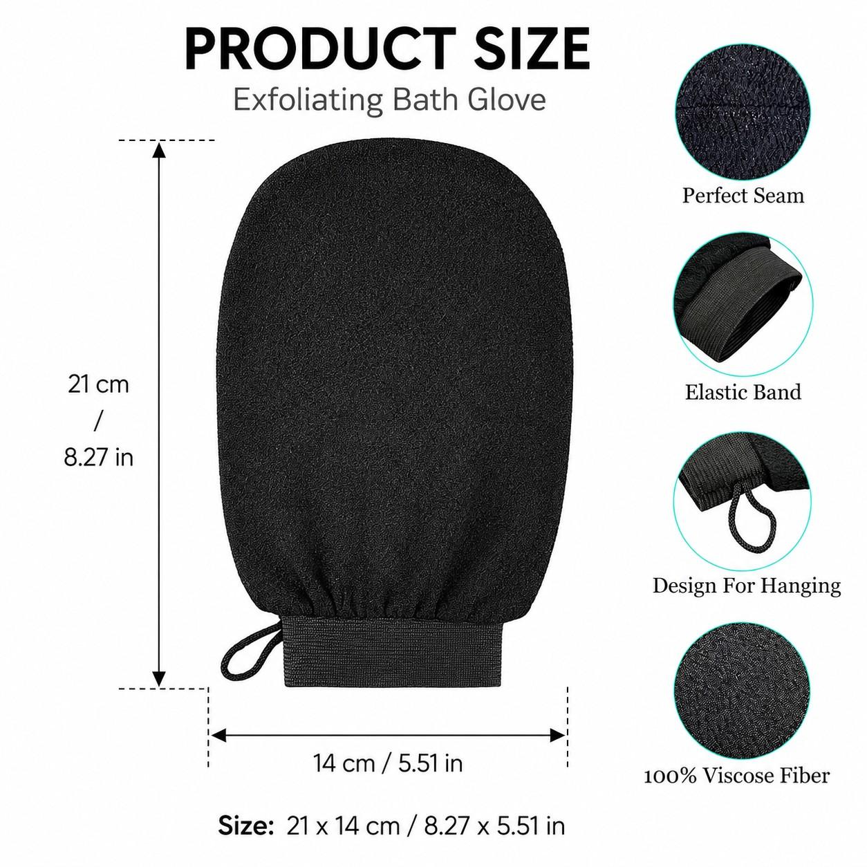 Double-Sided Exfoliating Bath Gloves, Thickened Cleaning Shower Gloves, Back Scrubber for Home Use, Pair of Bath Accessories, Body Exfoliating