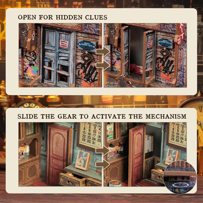 【FAREWELL TO THE NIGHT/BOOKENDS KIT/HOLIDAY GIFT/HANDMADE DIY TOYS/TIME-CONSUMING TOYS】CUTEBEE DIY bookcase with LED lights. Creative DIY toys. Bookcase decoration. Holiday gift with LED lights,cover dust