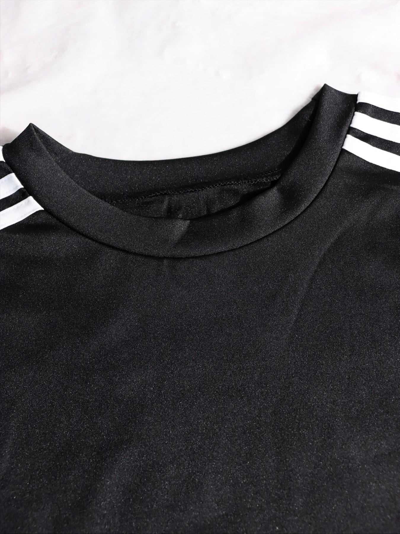 Women's Sporty Fitted Short Dress Set, Sportswear Set, Long Sleeve Slim Fit Casual Two-Piece, Trendy Comfortable Clothing for Everyday Wear