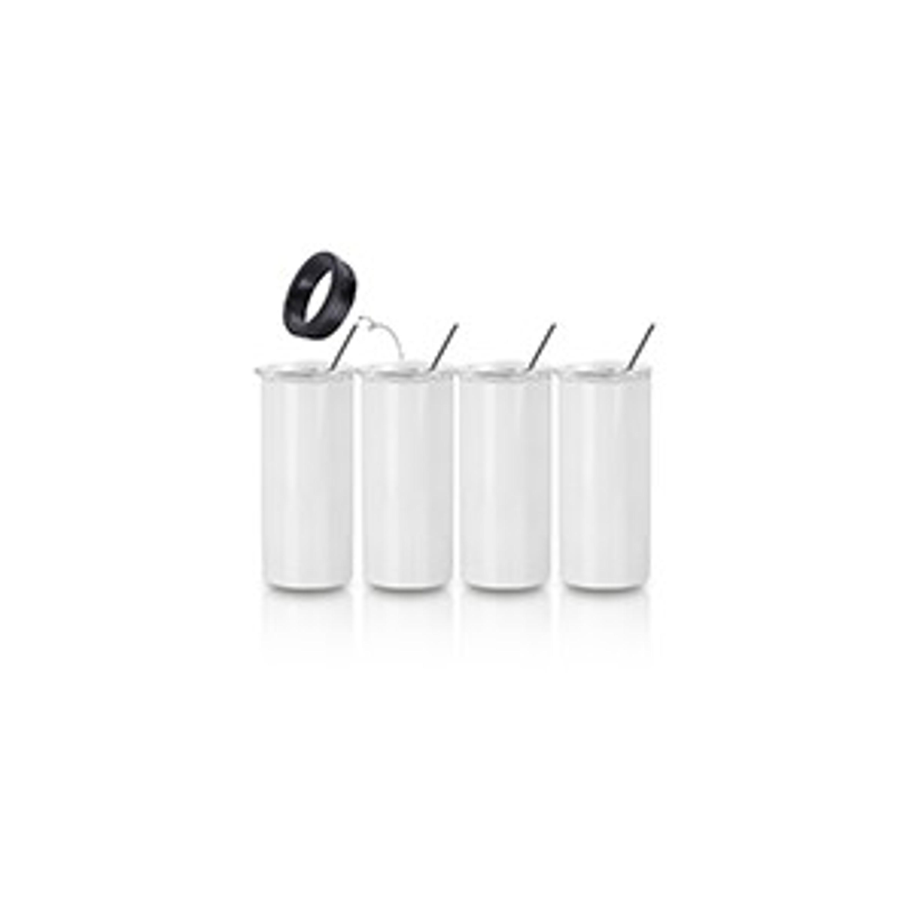 4 Pack 12 OZ Sublimation Can Cooler Insulator Blanks White | Double Wall Stainless Steel Beer Can Cooler, Beer Holder Tumblers Cups, for Tumbler Heat Press Sublimation Oven Printing