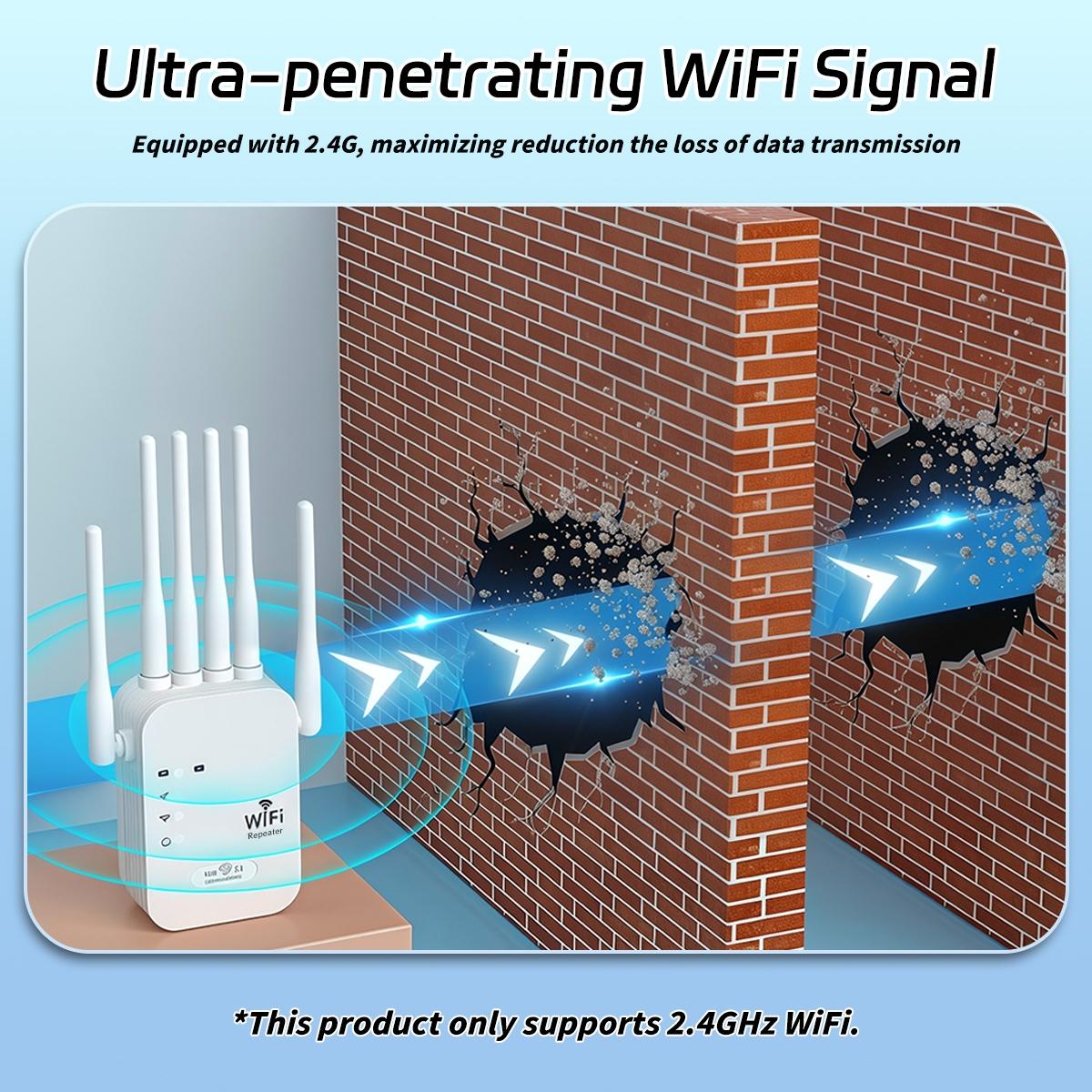 2.4GHz Router Signal Amplifier, Wireless Signal Booster, 50 Devices, 4 Modes, 6 Antennas, 360° Coverage, Ethernet Port, Wall Mount, 10,000 Sqm 2.4GHz Router Signal Amplifier, Wireless Signal Booster, 50 Devices, 4 Modes, 6 Antennas, 360° Coverage, Ethernet Port, Wall Mount, 10,000 Sqm