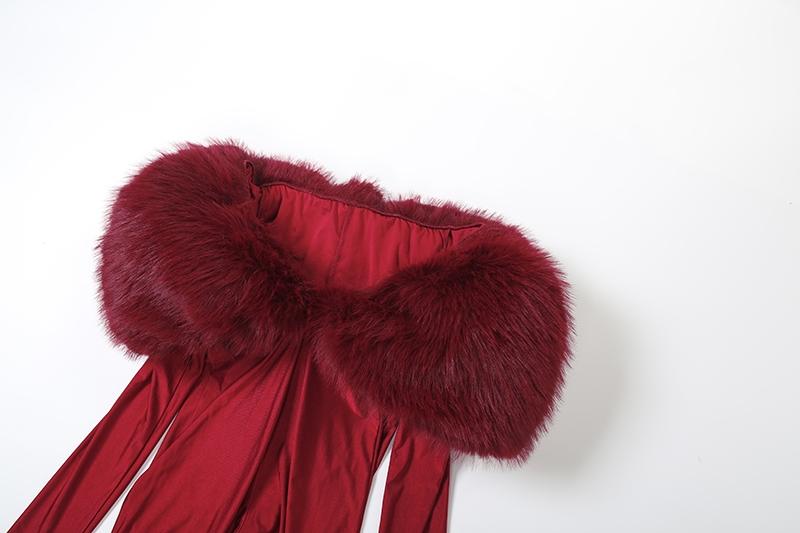 DOUCIU Party Bar Nightclub Cocktail Social Trend Street Personality Sexy Hot Women'S Thin Solid Color Alien Plush One Shoulder Long-Sleeved Jumpsuit