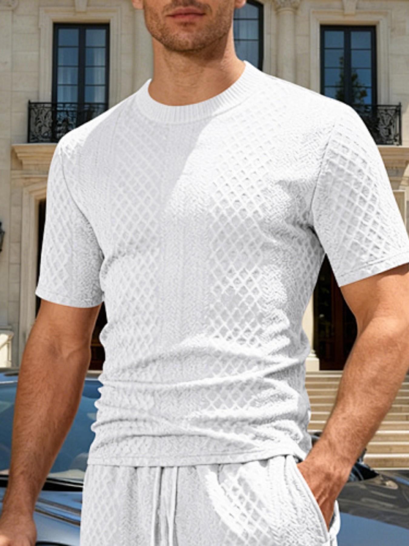 2026 Men's Heavy duty Jacquard Knitted Top Polo Shirt, Fashionable and Casual Spring/Summer Polo Top, Suitable for Daily Casual Wearing