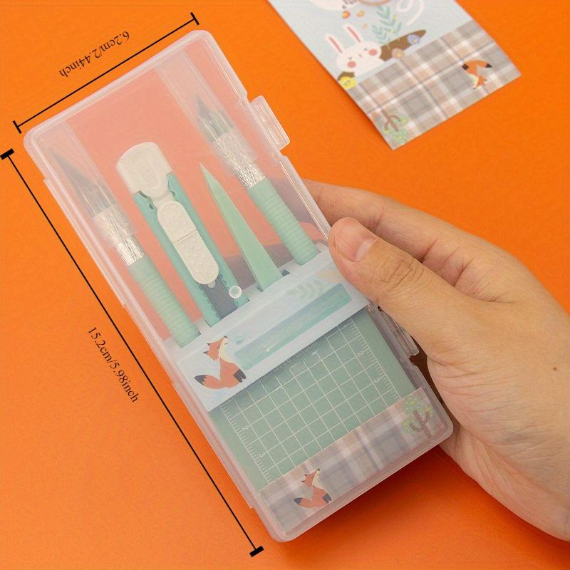 Complete DIY Scrapbooking Kit with Non-Expandable Handle, Pens, Carving Knives, Tweezers & Cutting Mats for Everyday Office Use