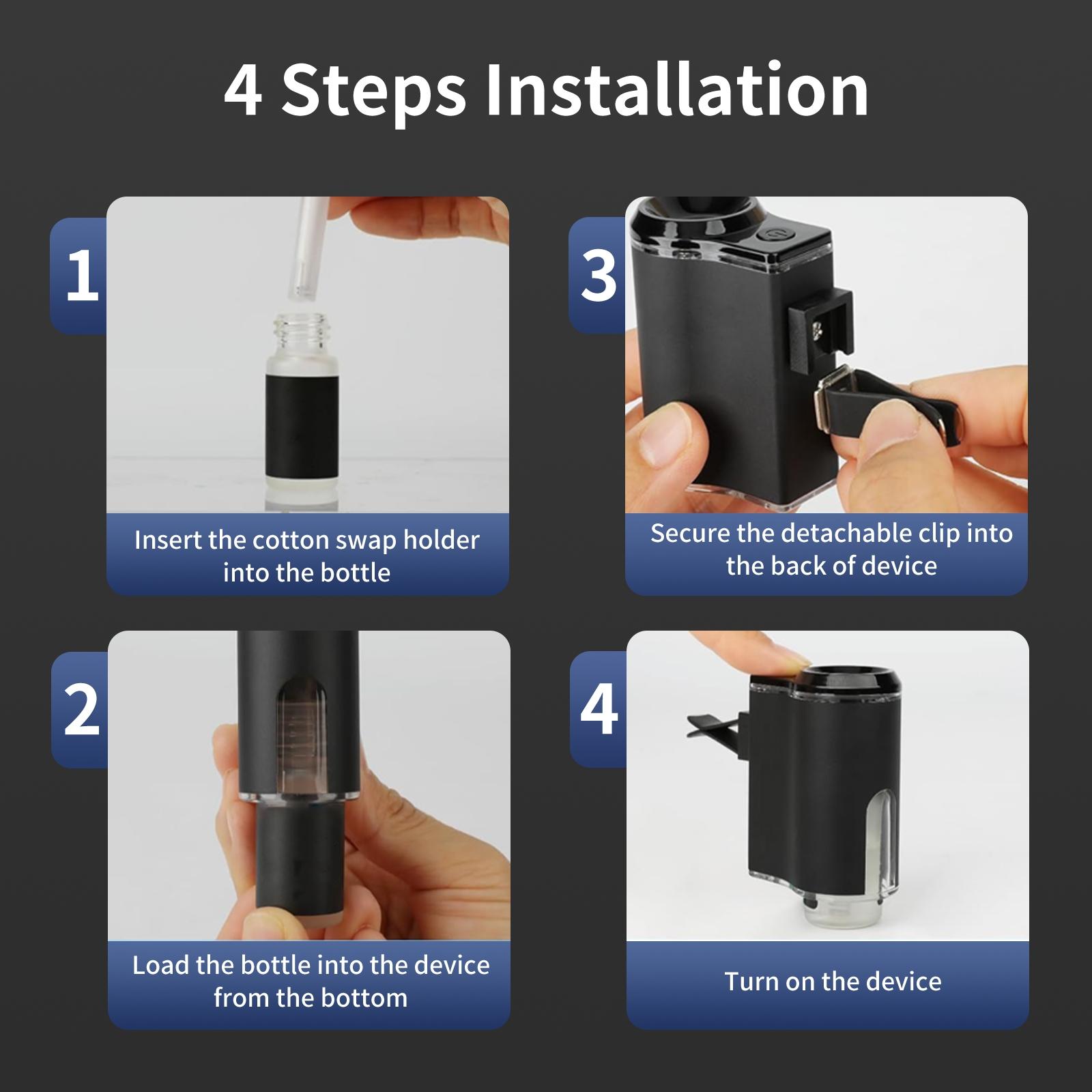 Car Diffuser Humidifier USB Aromatherapy Essential Oil Air Freshener, Mini Portable Cold Mist Diffuser for Car Home Office Bedroom