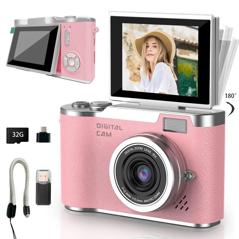 Flip screen Retro camera, portable beginner camera for teenager, Y2K aesthetic, entry level digital camera with filter effects, video recording  perfect gift for Christmas Day, Thanksgiving, and New Year, Portable Selfie Camera, Digicam