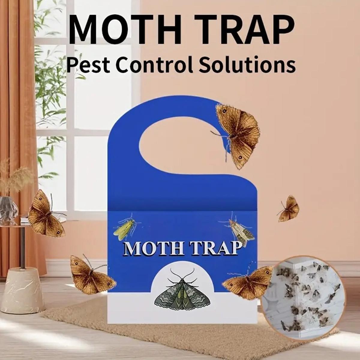 5-Pack Clothes & Carpet Moth Monitoring Traps Pheromone Sticky Moth Traps Set, Non-Toxic Glue Trap, Efficient for Closet Textile Moths & Food Storage Cupboard Moths for Wardrobe | Premium Moth Monitoring Catchers Indoors Moth Traps