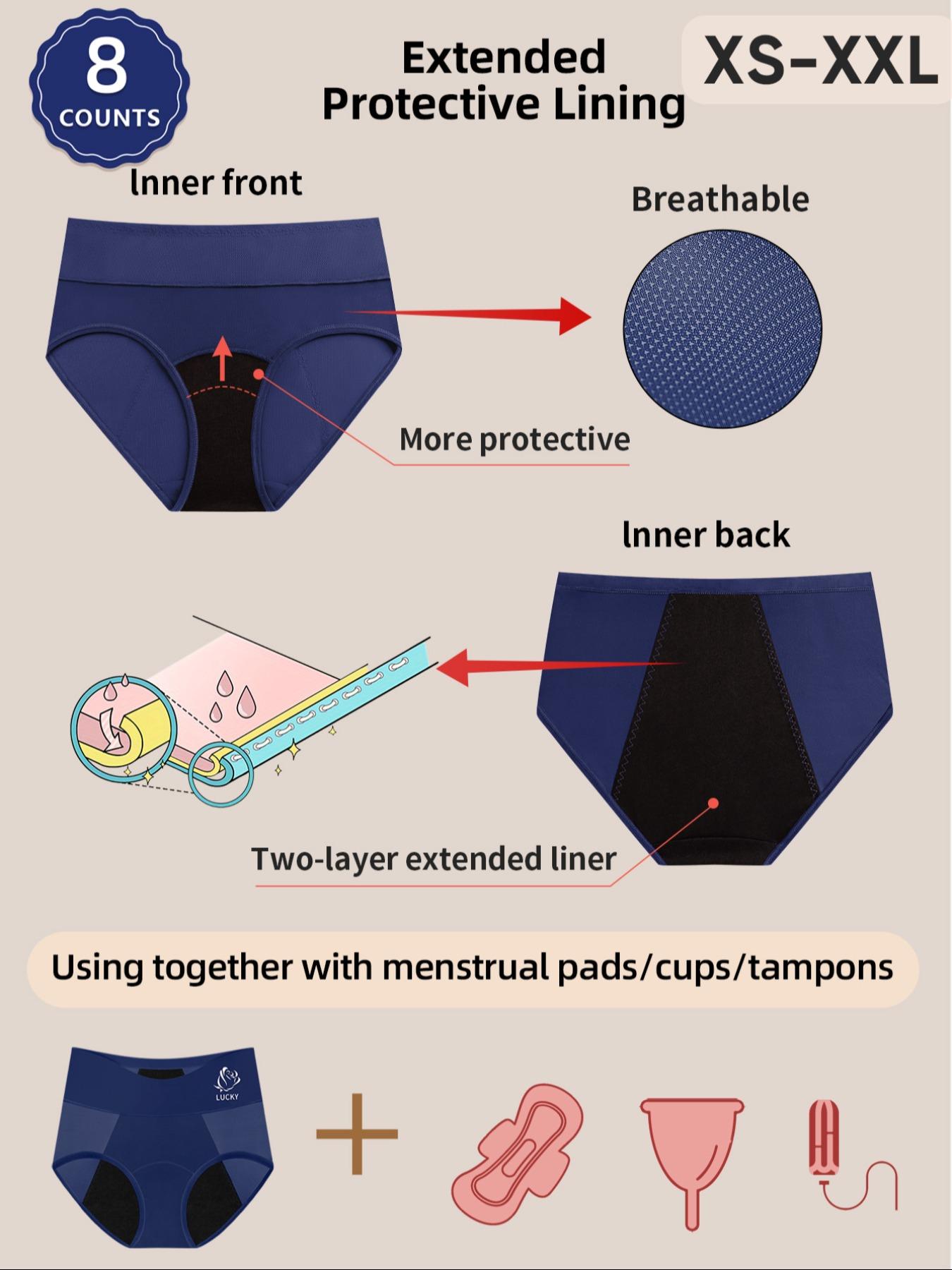 【Period Panty】8-Count Breathable Period Underwear | High-waisted Anti-leak & All-season Fit