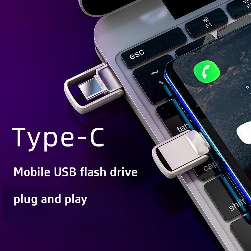 Dual Interface High-Speed Mini USB 2.0 Flash Drive, USB Flash Drives, 128GB/100GB/64GB/32GB Options, Portable for Computer, Mac, Smartphone, Tablet, Type-C/USB Portable Pen Drive, New MacBook, High-Speed USB Memory Stick Without Battery