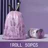 50 Lavender Scented Heavy Duty Plastic Trash Bags, Thickened Drawstring Closure, 4 Gallon Capacity, Durable Odor-Resistant, Kitchen Office Home Restaurant Garbage Bags, Trashbags, Sturdy Trash Bags, Drawstring Bin Bags