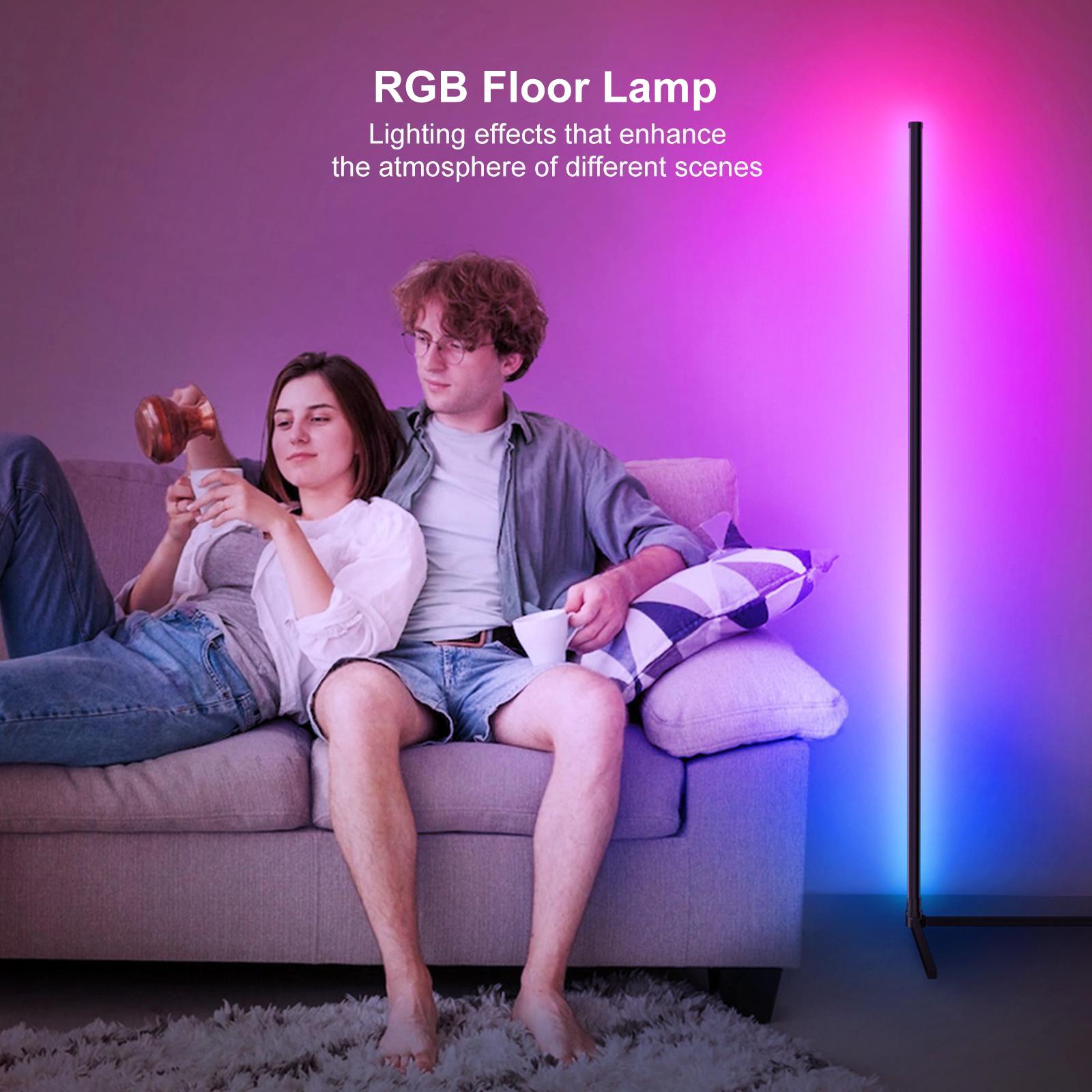 RGB Corner Floor Lamp 16 Million Color Music Sync Changing LED Corner Lamp with Remote & APP Control Smart Modern Floor Lamp RGB Corner Floor Lamp 16 Million Color Music Sync Changing LED Corner Lamp with Remote & APP Control Smart Modern Floor Lamp