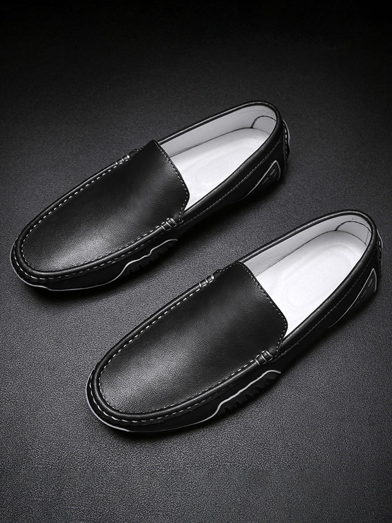 Men's Loafers, High-Quality Leather Upper, Flat Slip-On Men's Shoes, Fashion Casual Walking Shoes, Perfect for Weddings and Parties, Fashionable Loafers