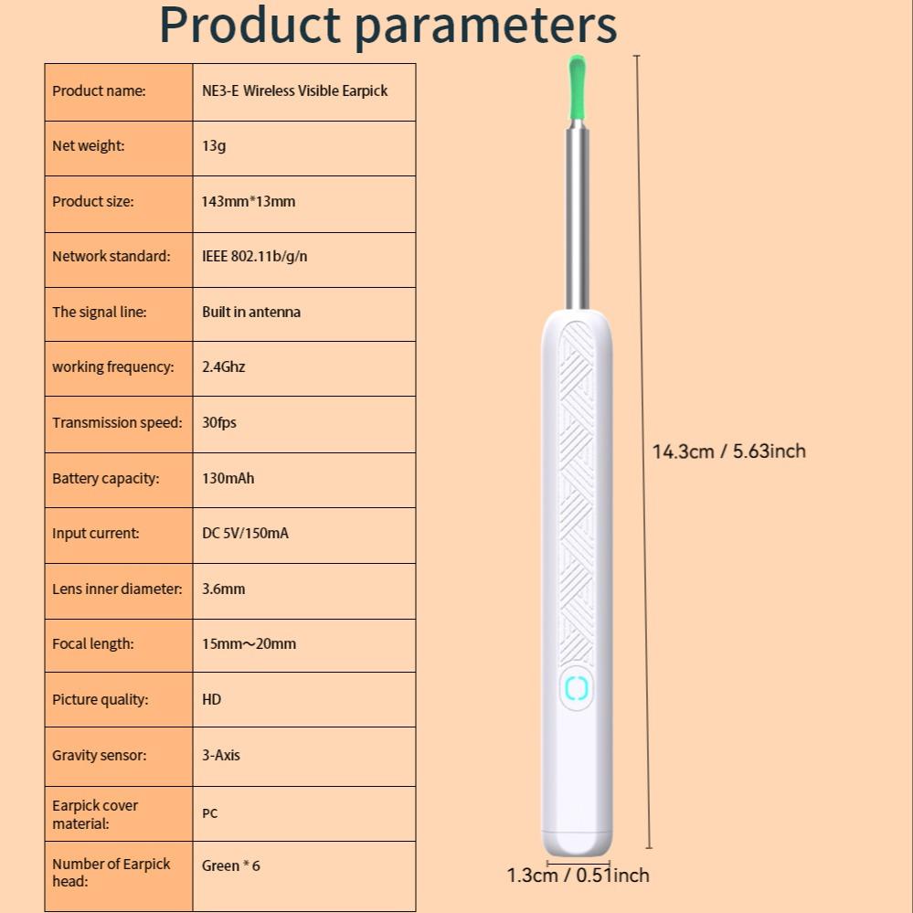 Rechargeable Earwax Removal Tool Kit with 360° Wide Angle Camera, Waterproof, Type-C Charging, Portable Ear Cleaner for iPhone & Android