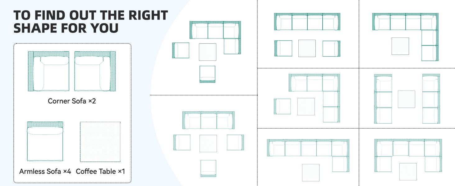 【Dealsforyoudays】Yitahome Patio Furniture Set, 6-Piece and 7-Piece, All-Weather PE Rattan Wicker Outdoor Sectional Sofa with Soft Cushions & Coffee Table, Patio Conversation Set for Backyard, Garden, Porch, Balcony