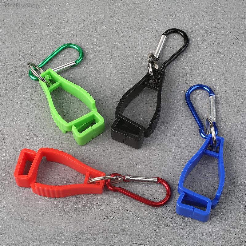 Glove Holder Clips 4-Pack, Sturdy Plastic Functional Storage Fasteners with Metal Hooks, Heavy-Duty Clips Bag Hangers, Portable Convenient Hanger Accessories for Outdoor Sports, Construction Work, Labor Protection