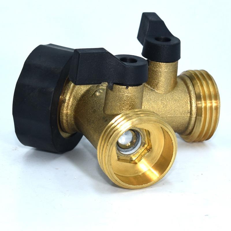 All-copper household dual-channel faucet diverter, one-to-two valve adapter, gardening and horticulture watering and irrigation tool