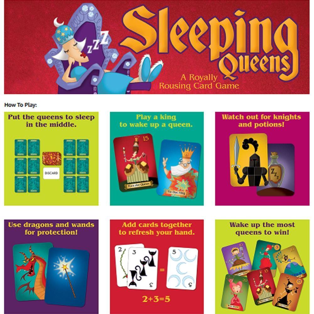 Sleeping Queen Tabletop Game, Math Thinking Training Cards, Family Interactive Card Game, Classic Educational Board Game for Kids Aged 8+