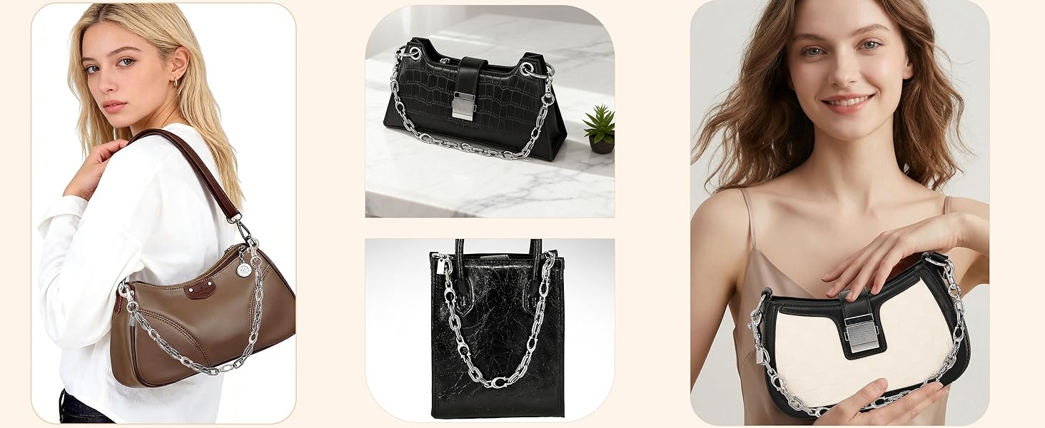 Silver Color Bag Chain Pendant, Wallet Chain Pendant, Vintage Chain Bag Charm Extender, Fashion Accessory for Bags