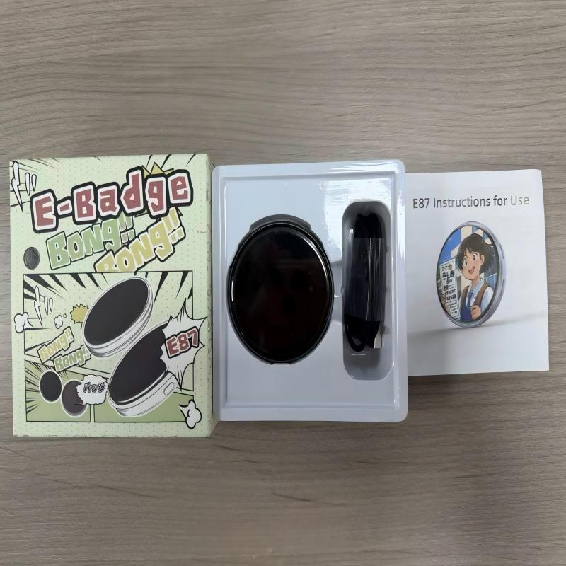 Cyber Electronic Bar Smart Network Badge 1.7-inch HD Screen Compact Anime Electronic Badge | Dynamic Display GIF/Video Badge Anime Theme
