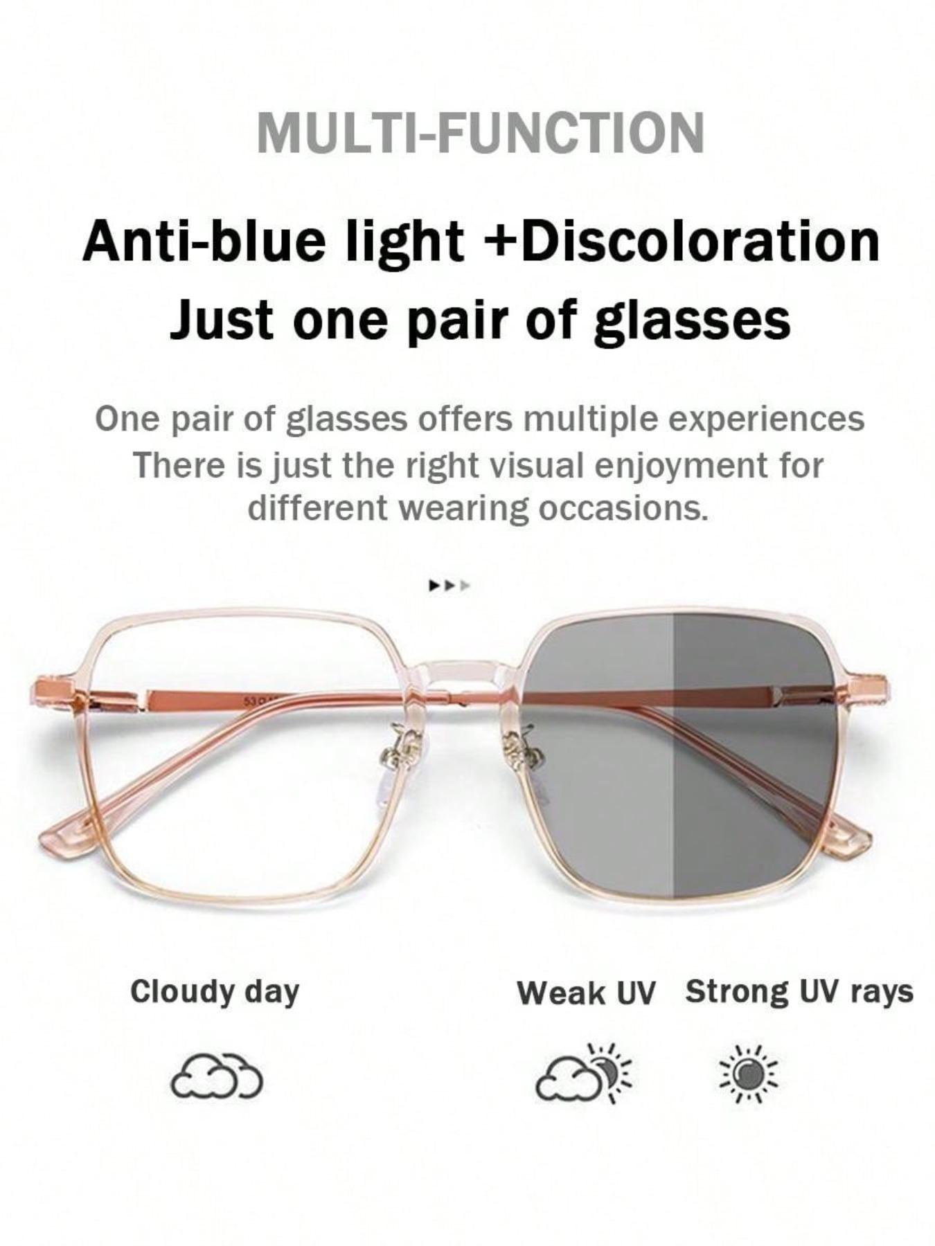 Women's Fashion Square Frame Eyeglasses, Classic Minimalist Eyeglasses for Everyday Use, Fashion Accessories for Outdoor Activities, Trendy Casual Eyeglasses