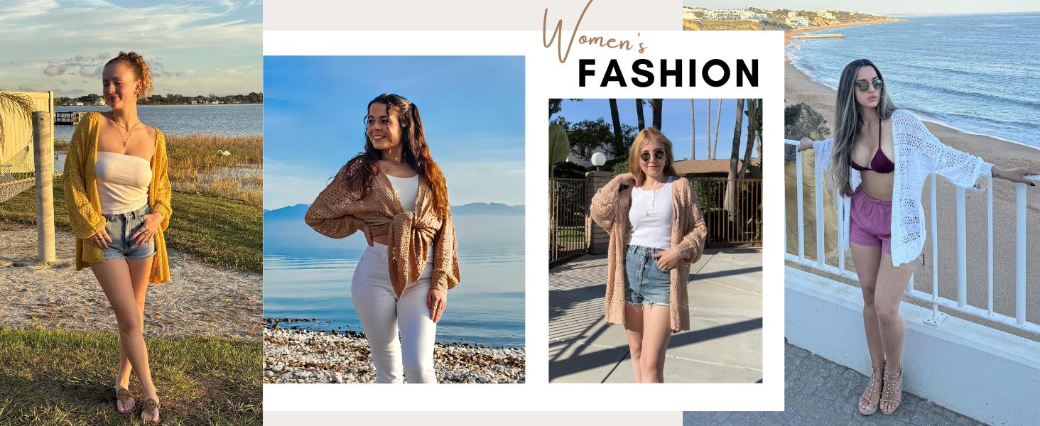Lightweight Crochet Cardigan for Women Long Sleeve Open Front Knit Oversized Summer Sweaters Fit Knitwear Bag Batwing Beach Casual Womenswear 2026 spring