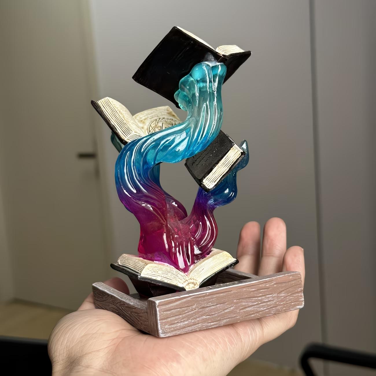 Enchanted Book Dice Tower, Creative Resin Statue for Home & Office Decor, Versatile Indoor/outdoor Display, Unique Artistic Piece, Resin Ornament