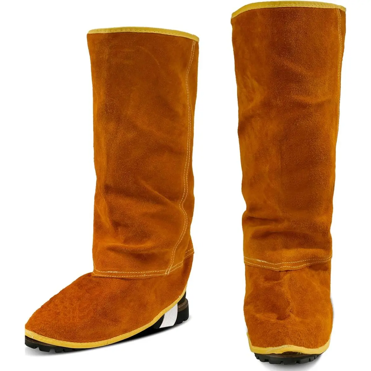 Leather Welding Spats, Extra Long Boot Covers, Heat and Abrasion Resistant Shoe Protectors, Full Coverage Welding Gaiters, 1 Pair, DIY Repair, Garage, Workshop Use