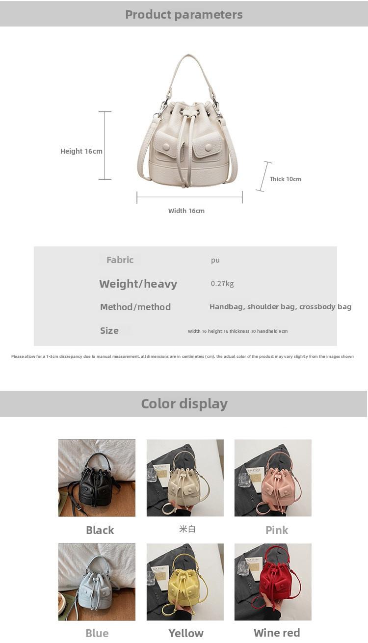 Candy Color Drawstring Bucket Bag, Multi-Option Handheld & Crossbody Purse, Elegant Versatile Shoulder Bag for Women outdoorfun