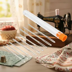 Portable Knitting Needle Case with Anti-Slip Grips, Safety Blunt Tips & Rust-Proof Steel Needles. Complete DIY Crochet Kit for Beginners, Multi-Size Options, Yarn & Hook Tools Included.