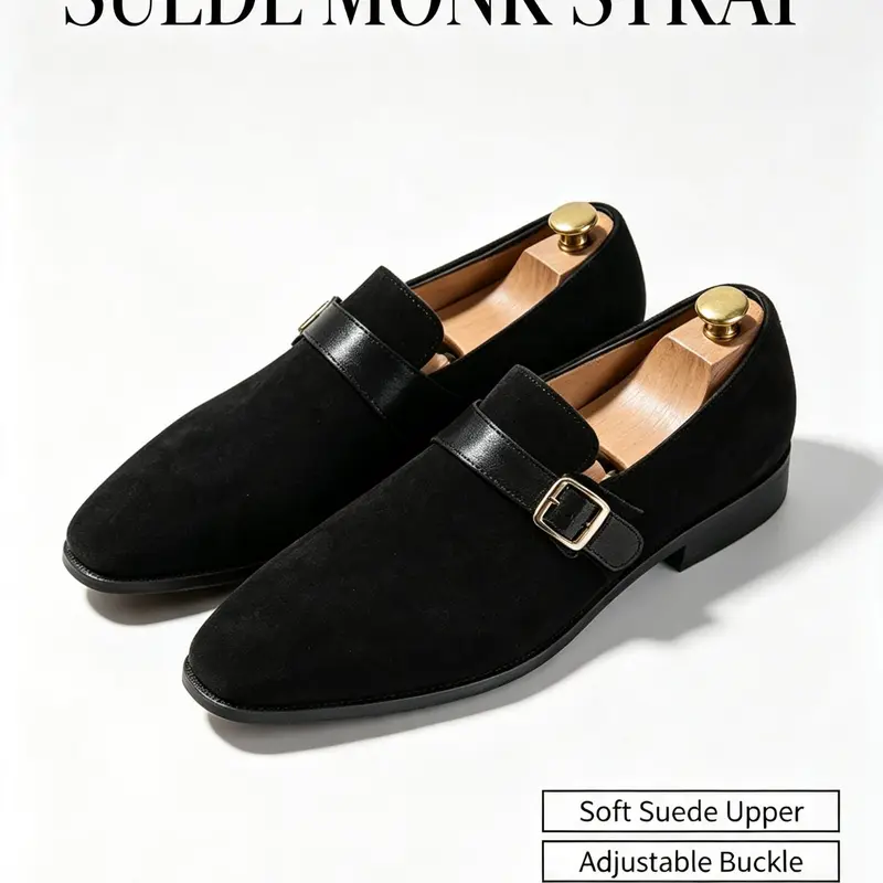 Men's Solid Color Buckle Decor Fashionable Loafers, Comfortable Breathable Slip-on Footwear Flat Shoes for Daily Wear, Fashion Shoes for Party, Daily Clothing Decor, Boy, Footwear, Casual Fall Shoes