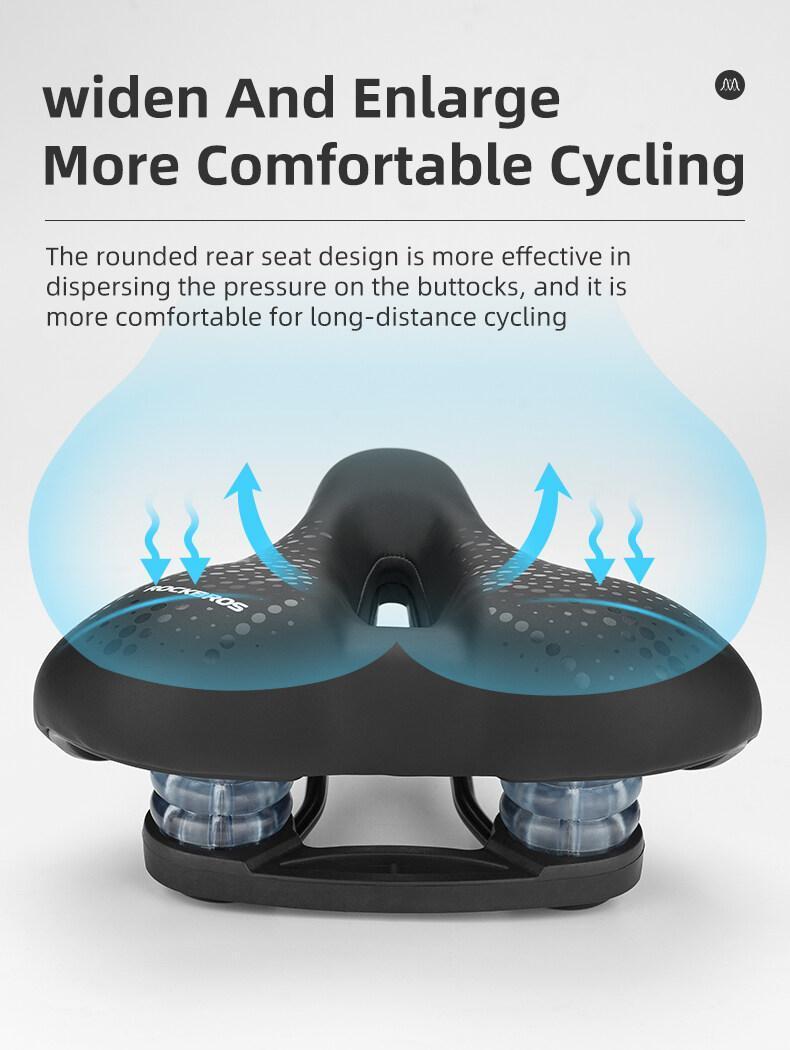 ROCKBROS Bike Seat for Men Women Comfort Wide Gel Bike Seat Replacement,Breathable Waterproof Padded Bicycle Saddle, Compatible with Cruiser/Mountain/Fat Bikes