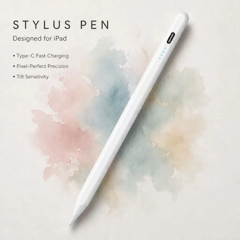Universal Capacitive Pen, Digital Stylus Pen for Tablets, Multi-Device Compatible, Adjustable Pressure, Anti-Mistouch, Supports iOS/android/windows, Includes Spare Tip