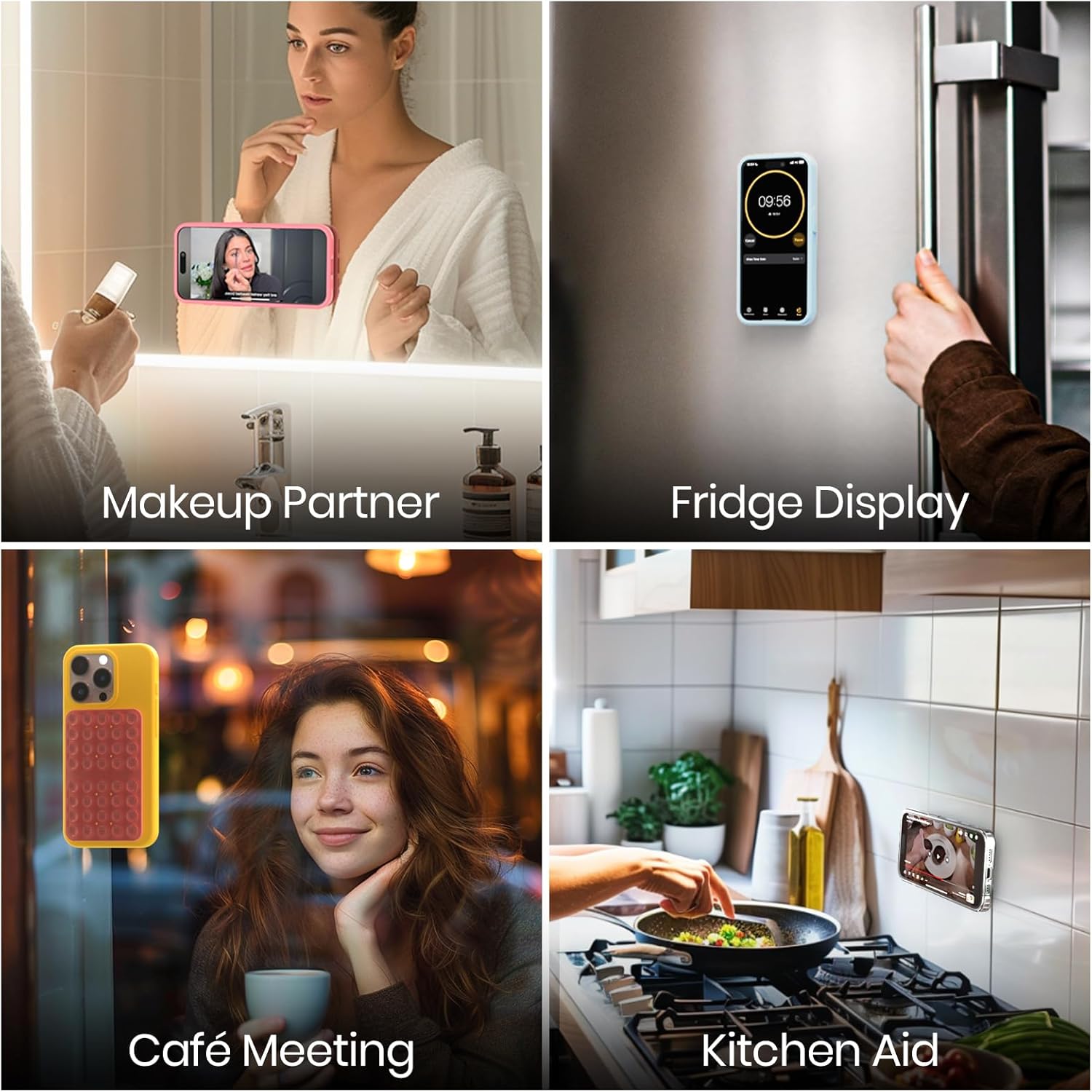 Silicone Phone Grip for iPhone & Android Hands-Free Cell Phone Holder with 40 Strong Suction Cups for Selfies Videos & Mobile Fidget Mirror Holder - CellphoneHARD EDGE Silicone Phone Grip for iPhone & Android Hands-Free Cell Phone Holder with 40 Strong Suction Cups for Selfies Videos & Mobile Fidget Mirror Holder - CellphoneHARD EDGE