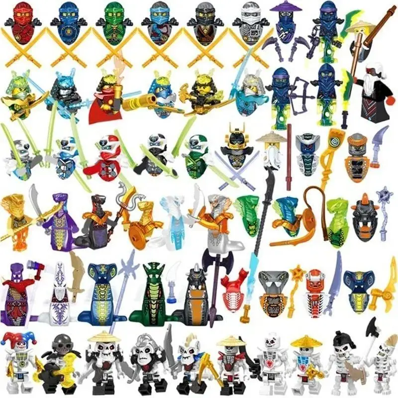 2026 New hot item 24 Pieces Anime Characters Ninja Figures Garmadon Jay Lloyd Samukai Cole Harumi Ultra Violet Pyro Snake Building Blocks Kid Toys