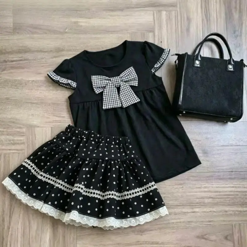 Gothic Punk Y2K Two Piece Matching Sets Women Plaid Mini Skirt Sweet Lolita Tops Harajuku Hot Girls Club Casual Fashion