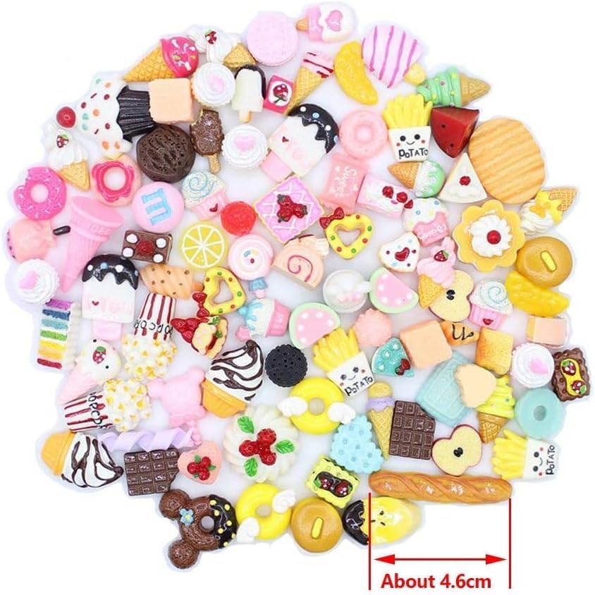 10 count Mixed Kawaii   Charms,  Ice Cream Donut Sugar Slime Mixed Charms, Assorted Candy DIY  Art Tips Decorations for Phone Case Rhinestones  Art Accessories,Shoe Decoration