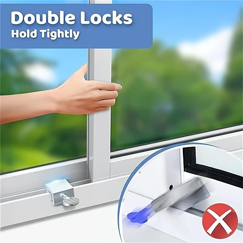 2/4pcs Window Locks With Round Handle, Free Punching Door And Window Locks, Sliding Door Locks, Protective Safety And Anti-theft Limits