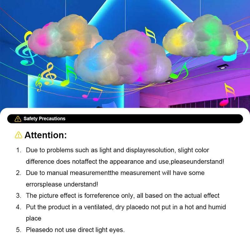 🎄Smart 3D Cloud LED Light | Color Changing & Music Sync Lights | Room Decor for Christmas, Halloween | USB Powered Family DIY Fun✨
