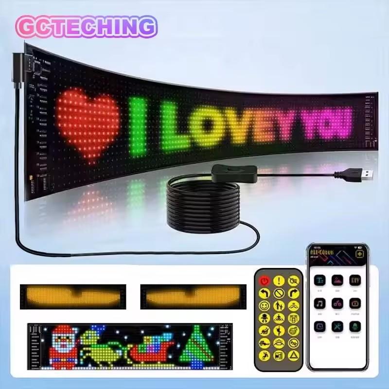 Flexible Pixel LED Advertising Panel, High Bright Rolling Sign Display, USB 5v Bluetooth-compatible APP Control, Car Truck Commercial Shop Decor Accessories