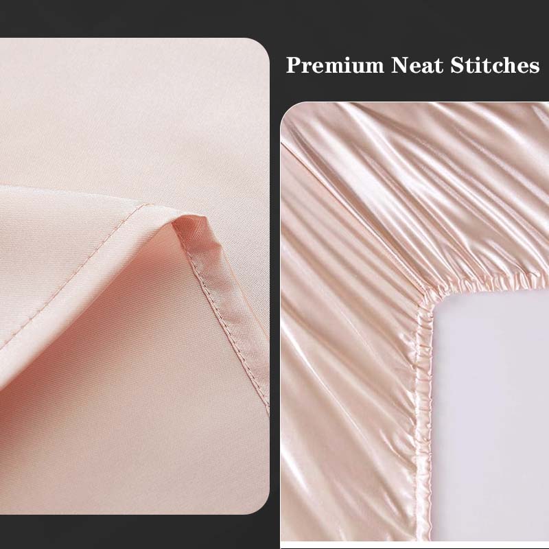 Silky Polyester Satin Bedding Set, Satin Bed Sheets, Soft Breathable Fabric, Perfect for Home Bedroom Dormitory Hotel Use, Valentine's Day New Year Gift Idea