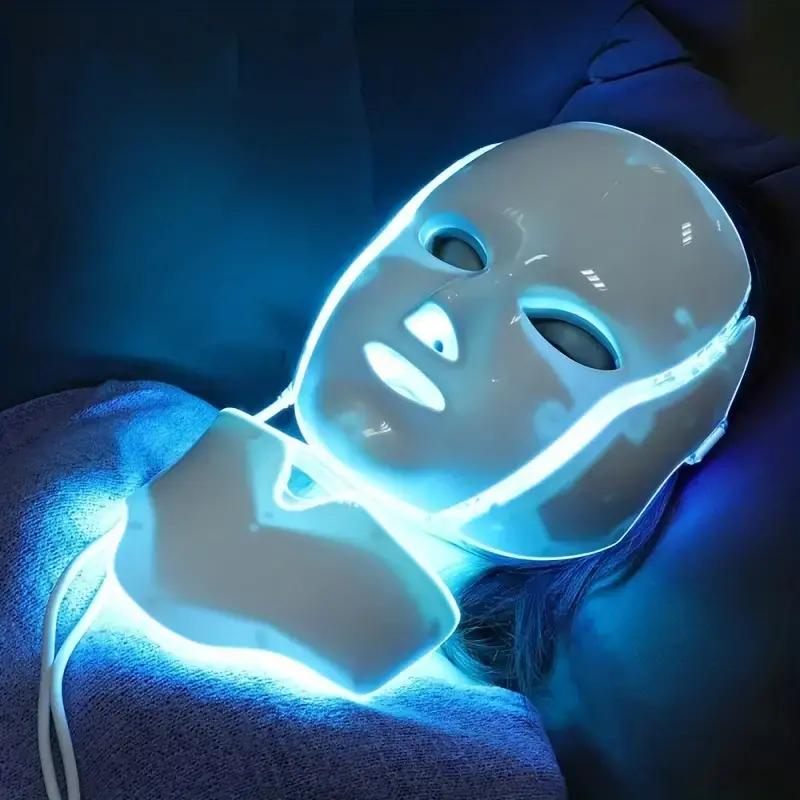 Facial Mask for Skin Care 7 Features Color Unscented Lithium Battery Facial and Neck Care Tools Radiant Glow Ideal Beauty Gift for Women White Comfort